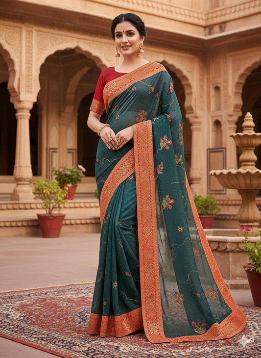 Organza silk (with border)