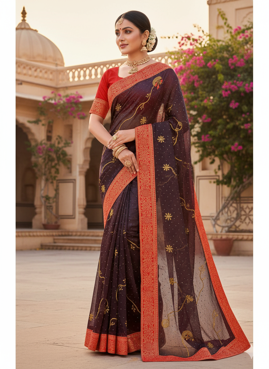 Organza silk (with border)